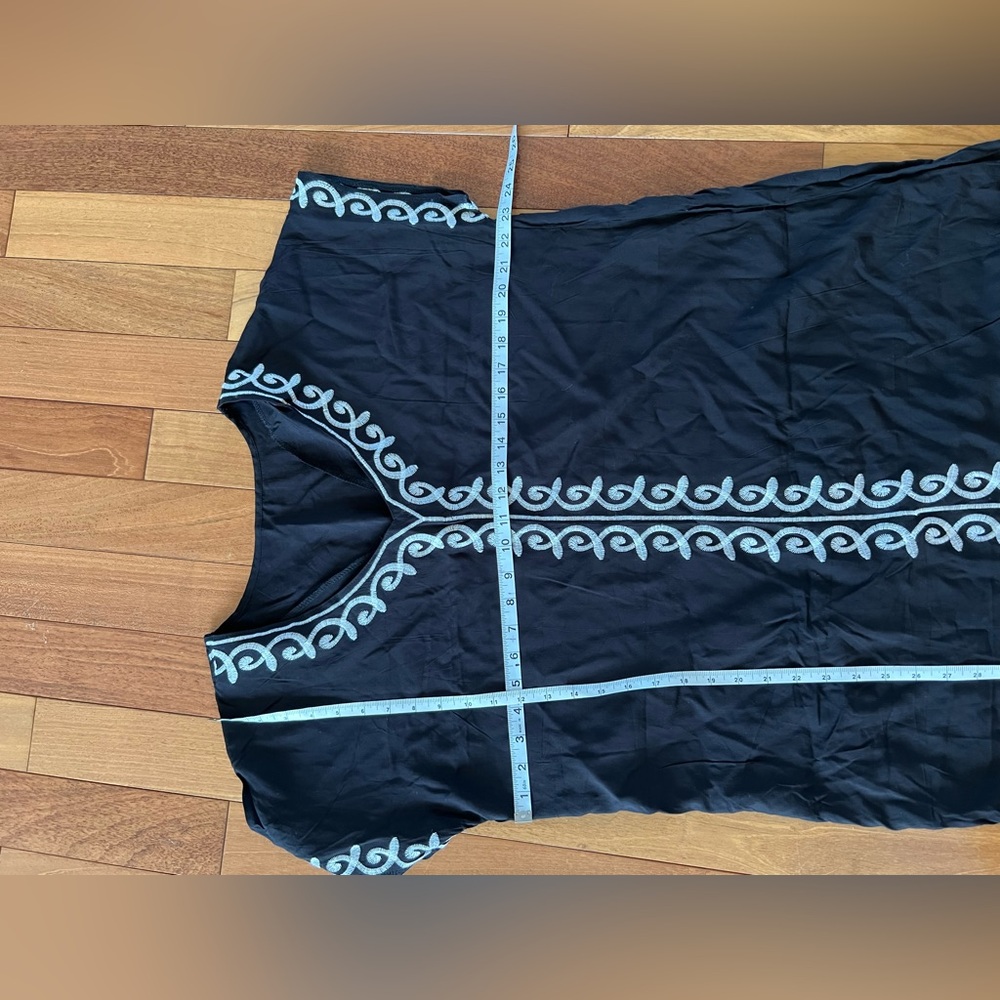 Floral Embroidered V-Neck Swimsuit Cover-Up Kaftan Dress - Picture 9 of 16